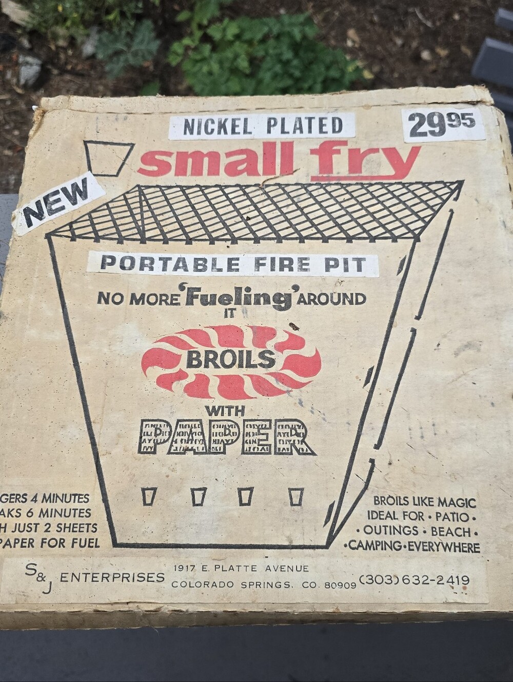 Vintage Small Fry Portable Fire Pit Nickel Plated -